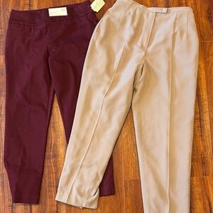 Burgundy and Beige Pants